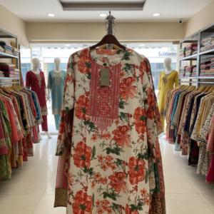 Crimson Bloom – Embroidered 2-Piece Ensemble