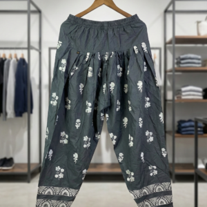 Charcoal Bloom – Printed Cotton