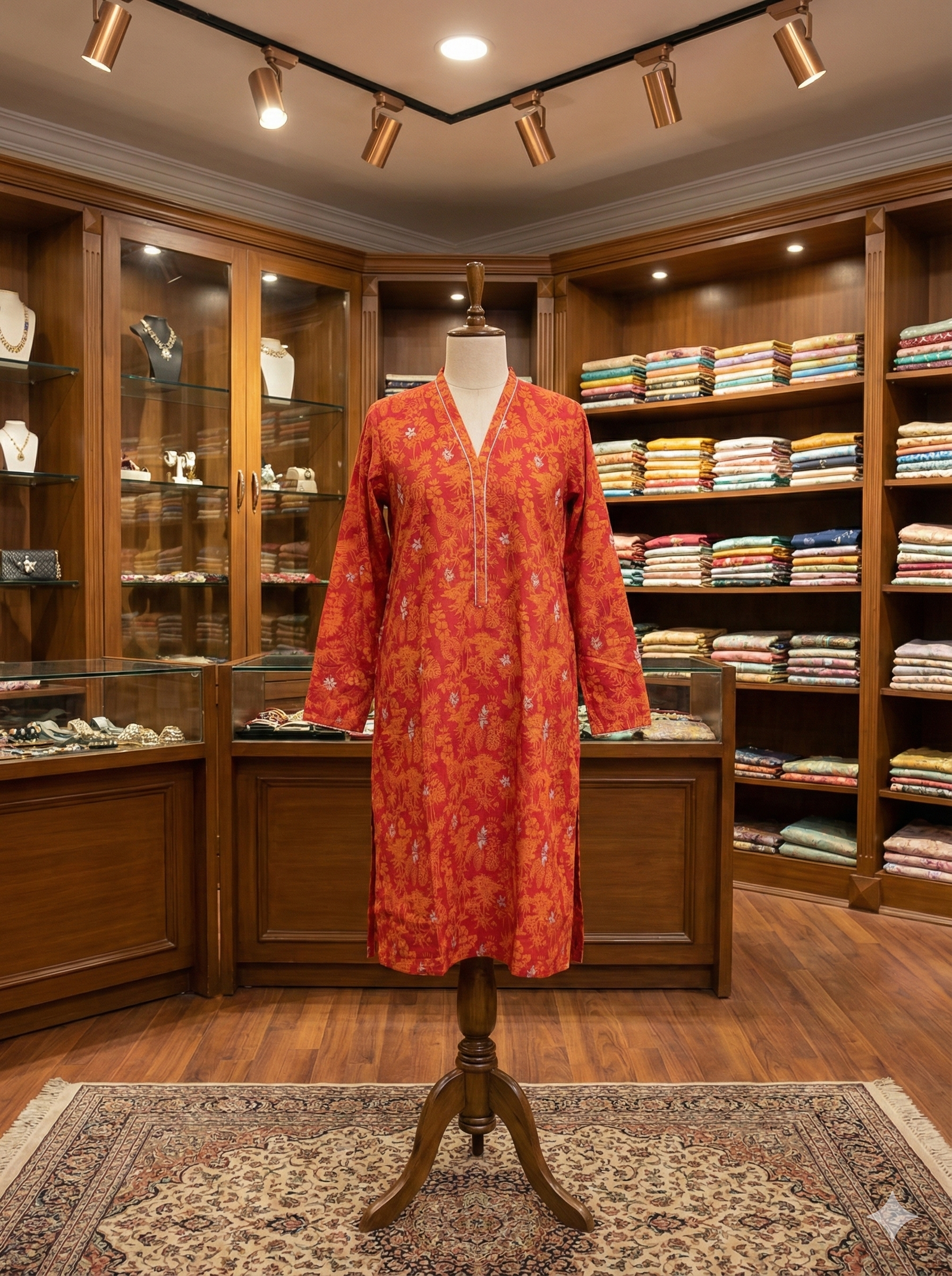 Rustic Allure – Tropical Foliage Printed Kurti