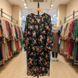 Midnight Rose – Printed 2-Piece Ensemble