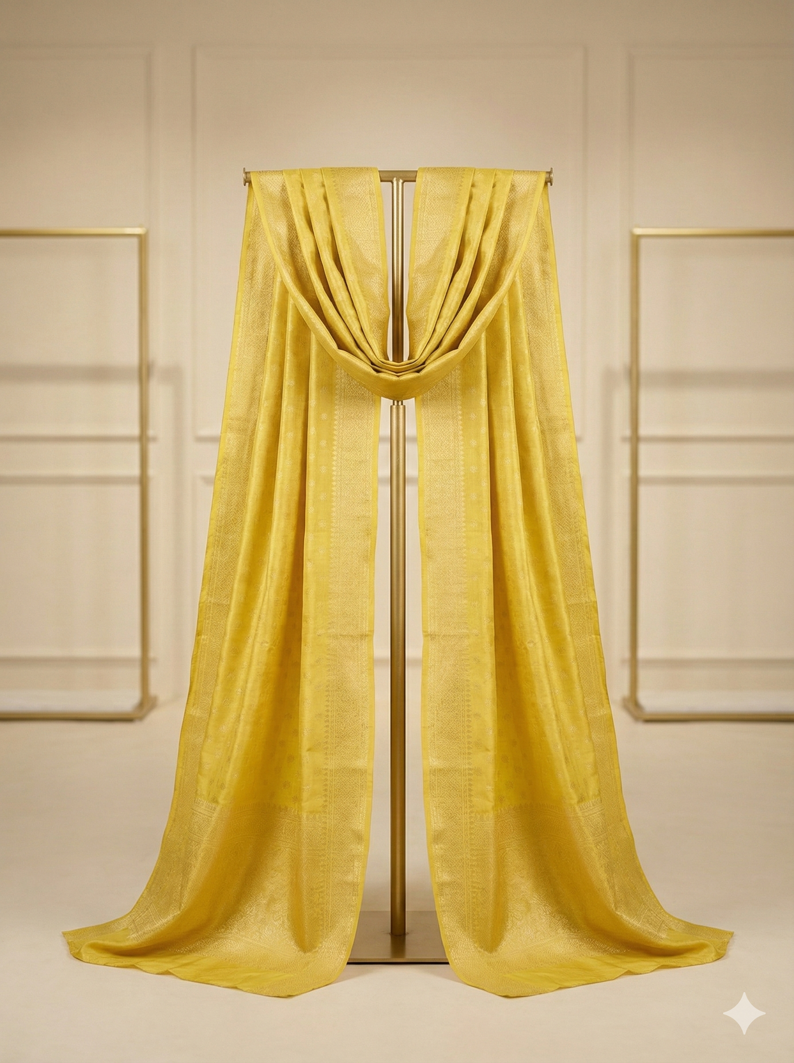 Sunshine Yellow Embroidered Chiffon Dupatta Collection: J. Formal Wear