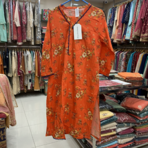 Tangerine Bliss – Printed 2-Piece Ensemble