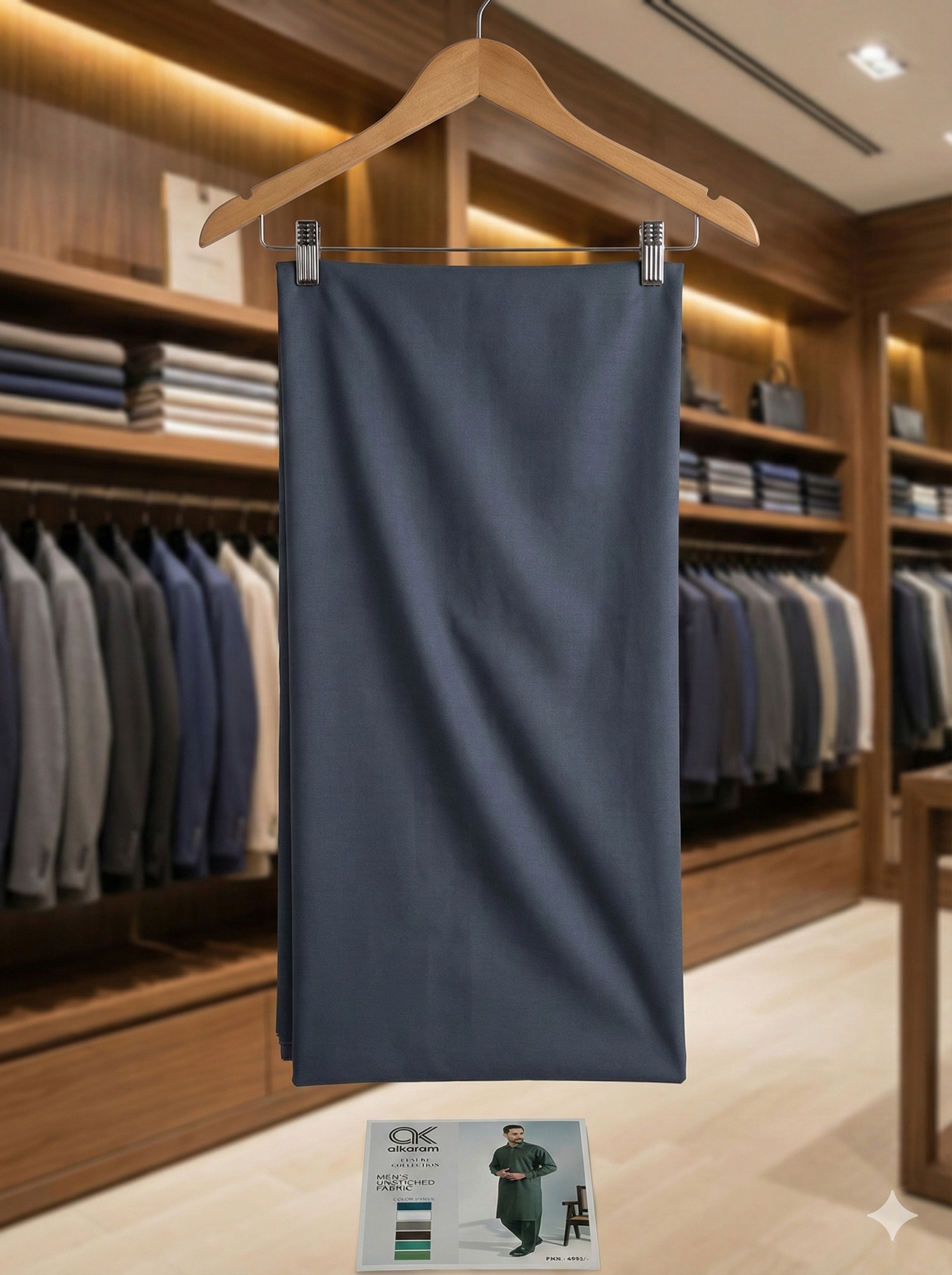 Premium Slate Blue Unstitched Fabric