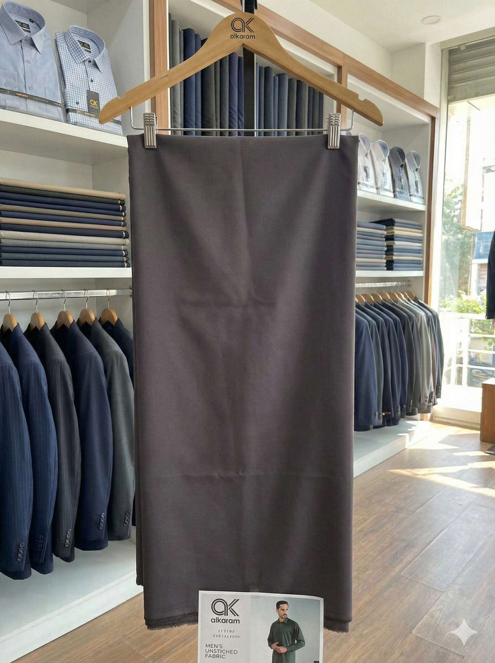 Premium Dark Taupe Unstitched Fabric