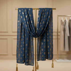 Midnight Blue Gold-Dust Dupatta