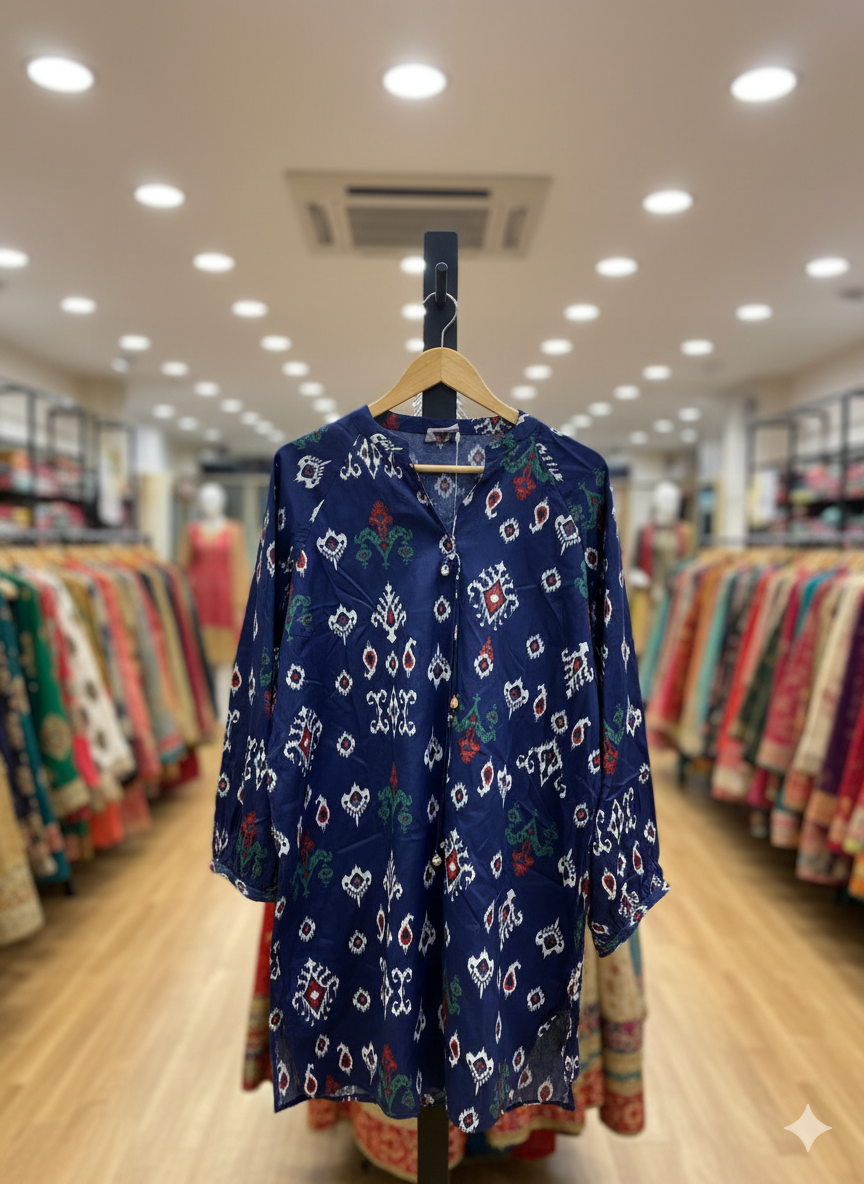 Midnight Ikat – Printed 2-Piece Ensemble