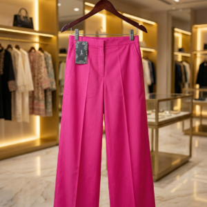 Solid Fuchsia Wide-Leg Trousers
