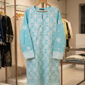 Sky Blue Serenity – Chikankari Style Embroidered Kurti