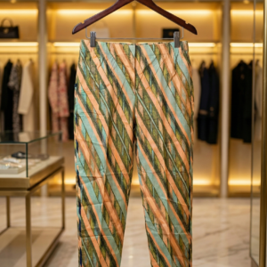 Abstract Diagonal Stripe Printed Trousers