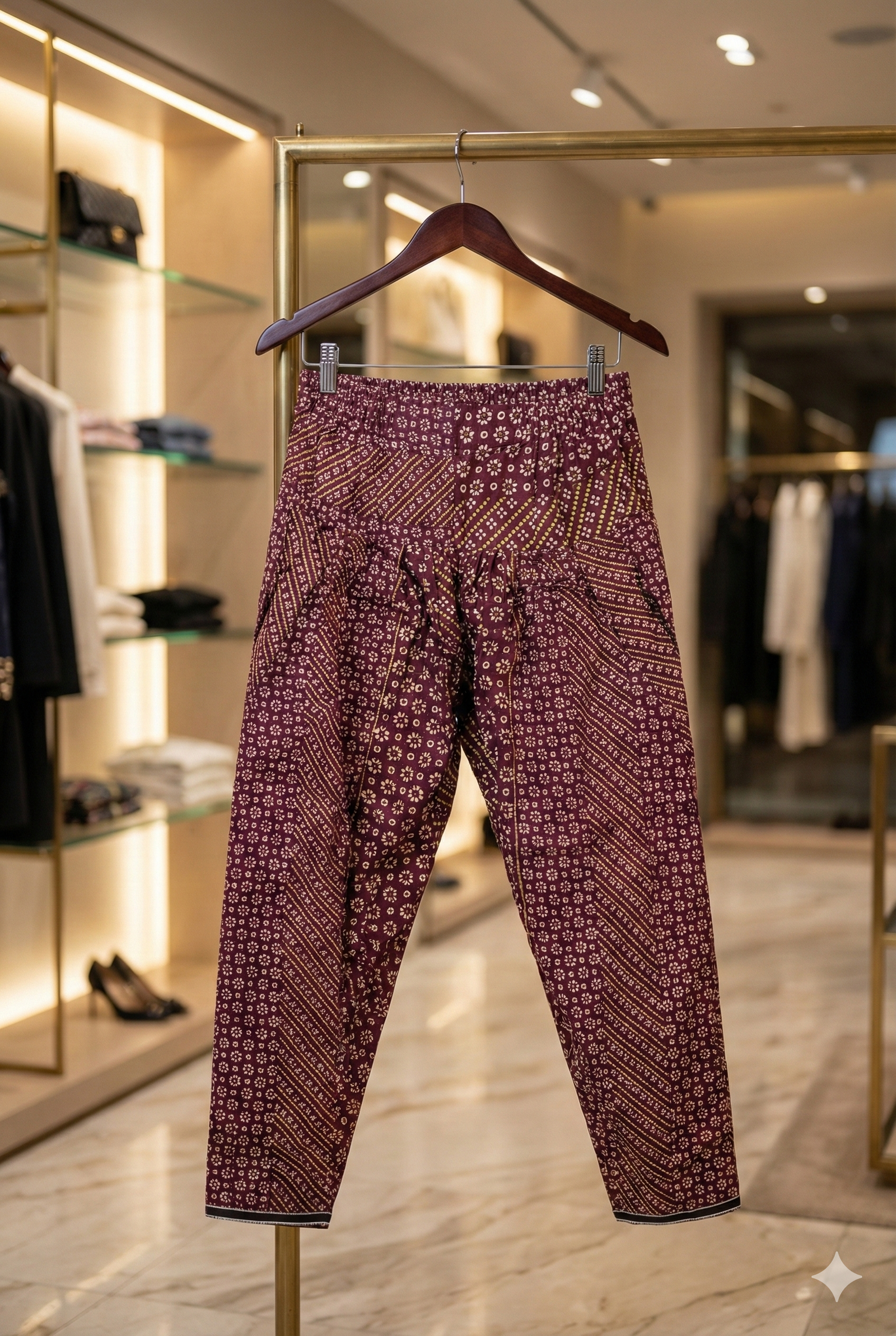 Maroon Traditional Chunri Print Shalwar