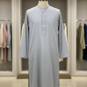 Ice Grey – Textured Minimalist Kurta