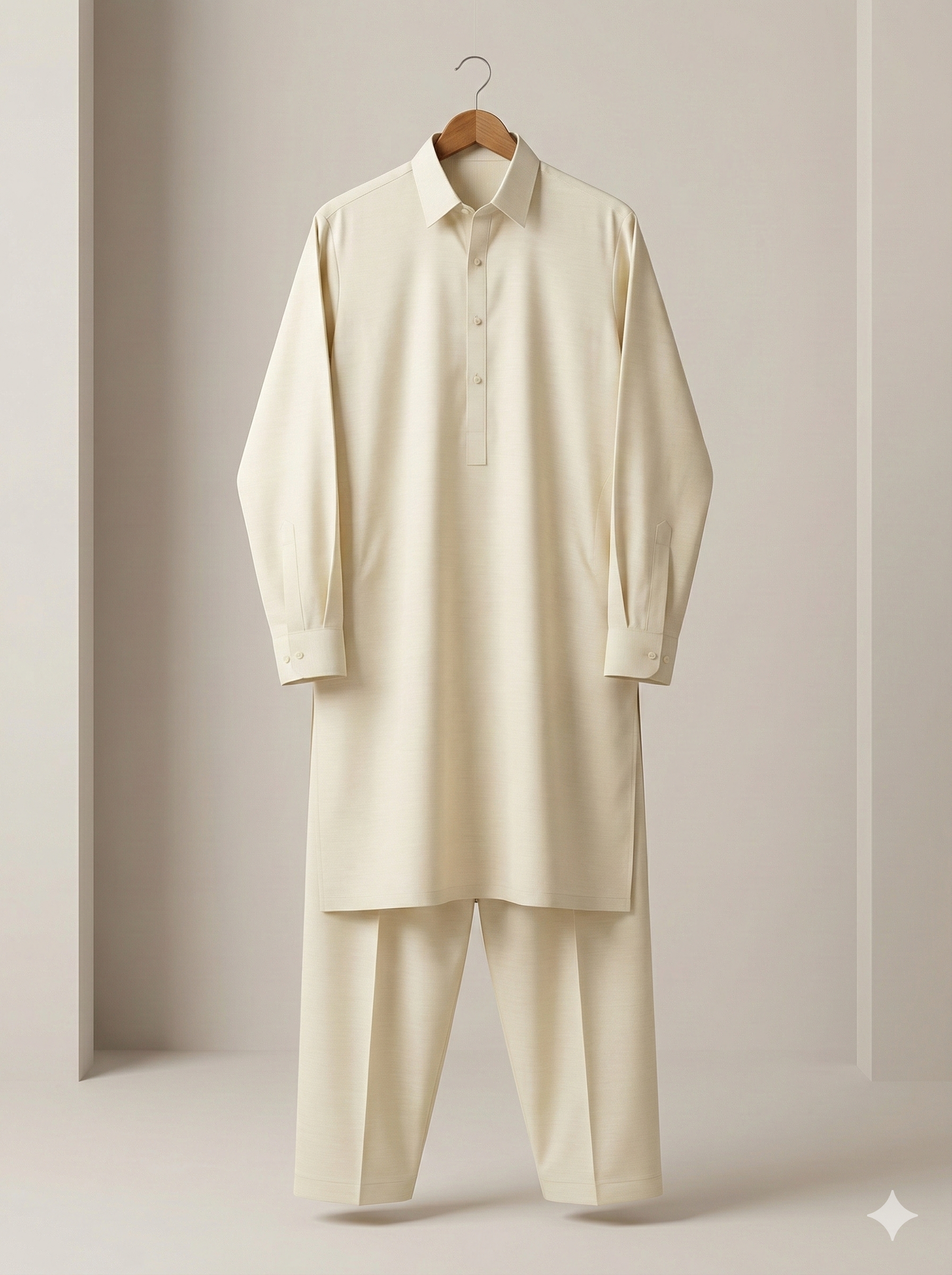 Ivory Cream – Classic Collared 2-Piece Suit