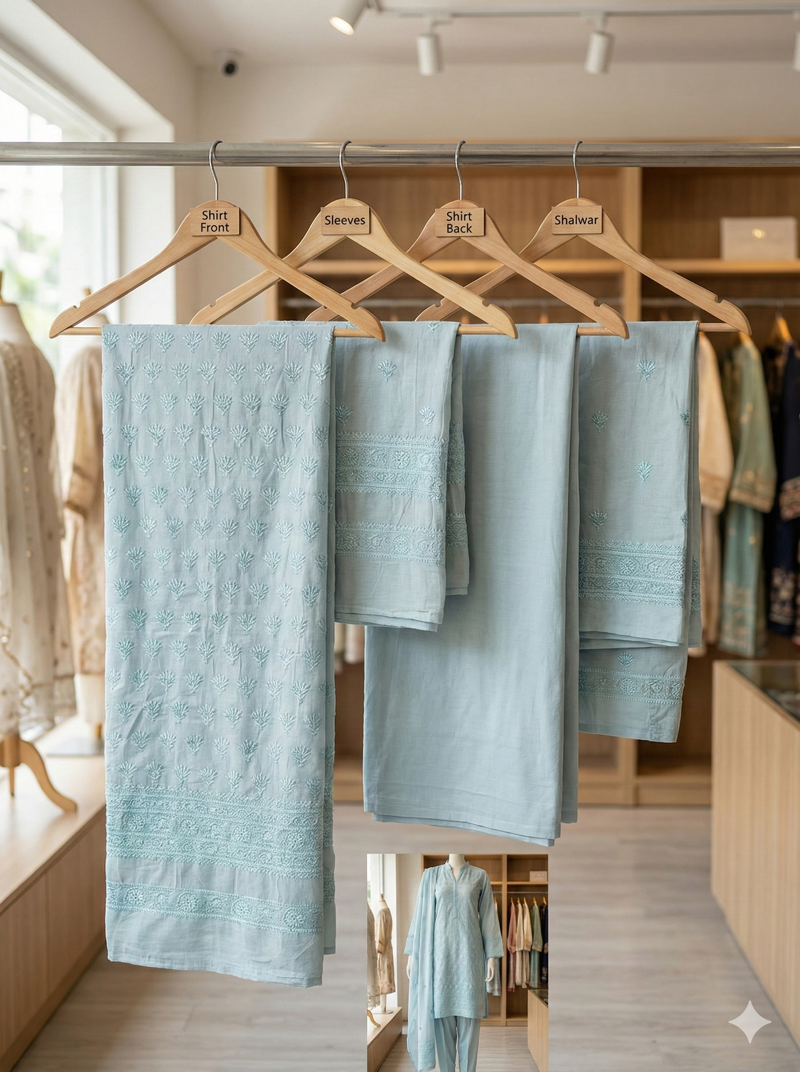 Image 1993 – Sky Blue Embroidered Unstitched 2-Piece Lawn Suite