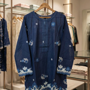 Midnight Sapphire – Cutwork Embroidered Kurti