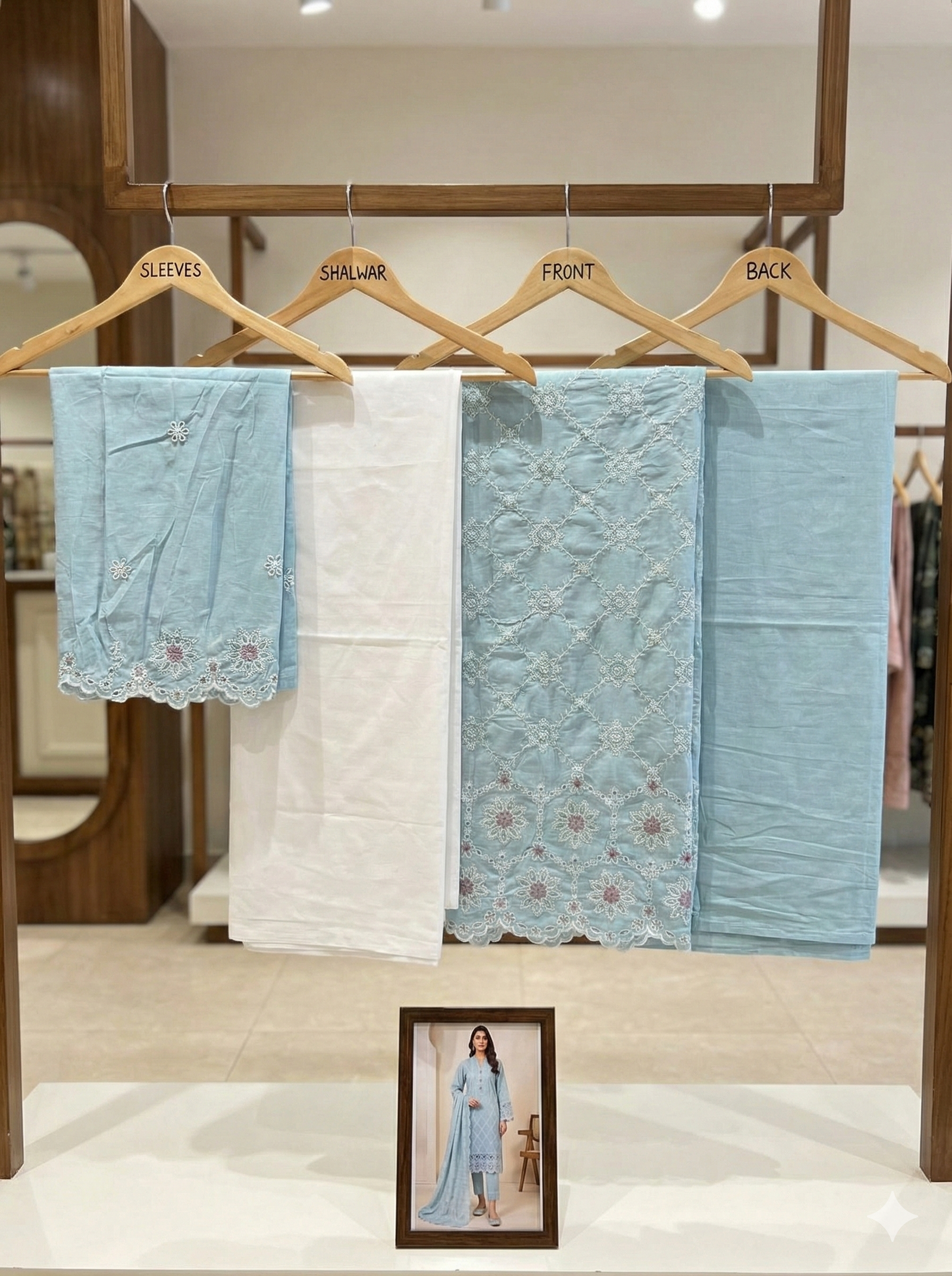 Image 1993 – Teal Blue Embroidered Unstitched 2-Piece Lawn Suite