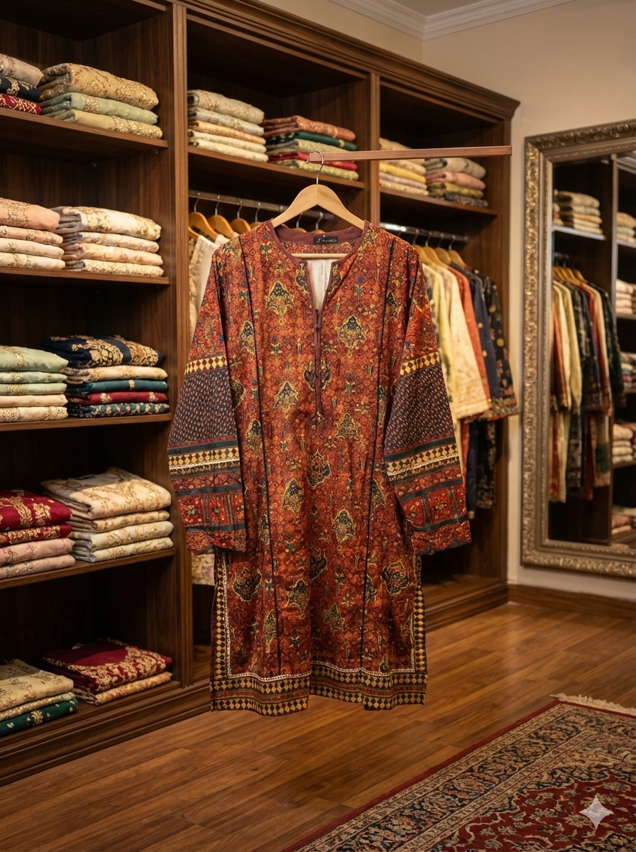 Azure Porcelain – Embroidered 2-Piece Ensemble