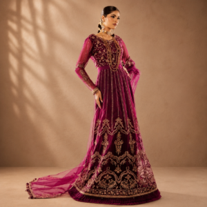 Alkaram Studio – Plum Embroidered Festive Maxi