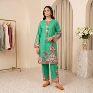 Khaadi – Emerald Paisley Printed 2-Piece Suit